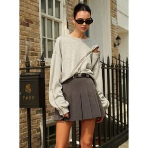 Commense Versatile Pleated Mini Skirt With Belt M